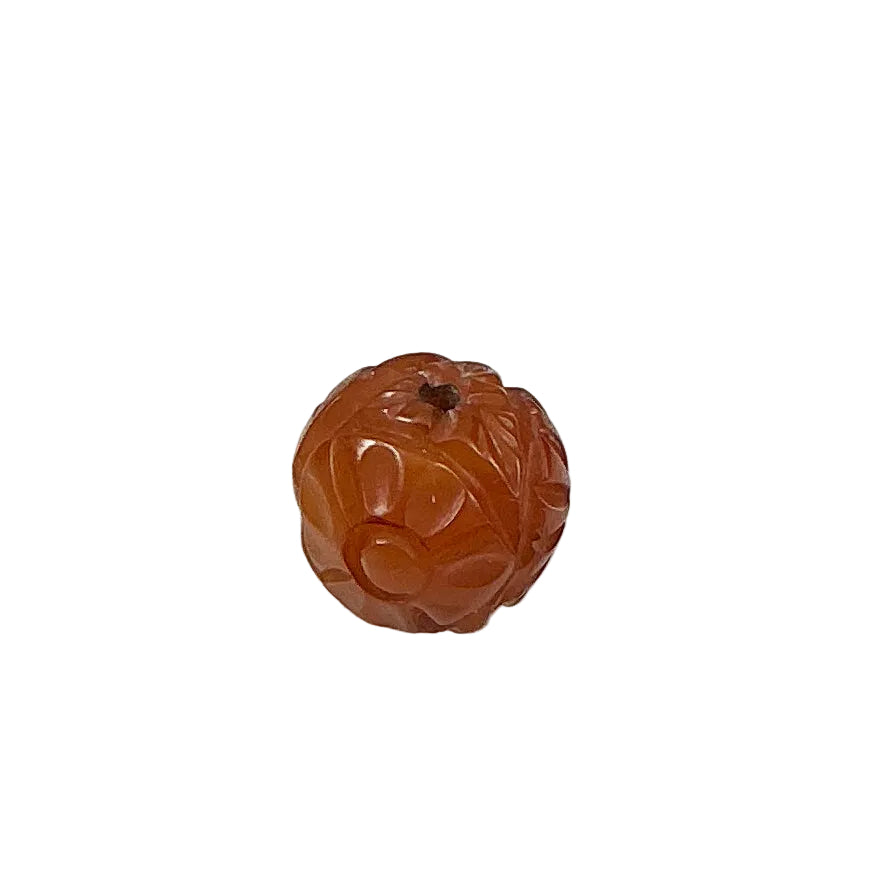 Carved Butterscotch Bakelite Floral Bead