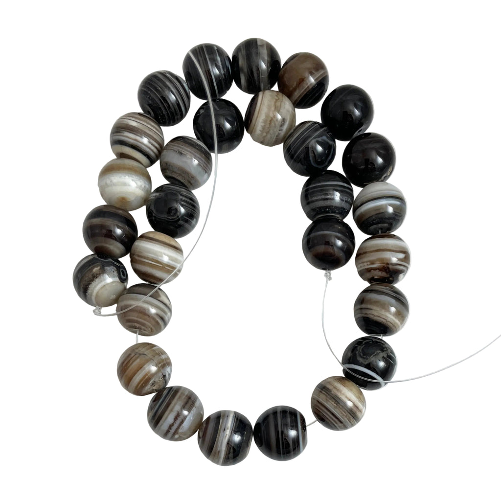 Banded Agate Round Beads 14mm