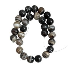 Banded Agate Round Beads 14mm