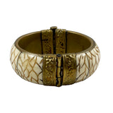 Bone and Brass Bangle Bracelet Vintage India