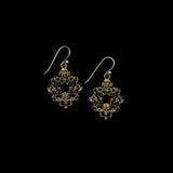Barse Brass Filigree Dangle Earrings