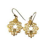 Barse Brass Filigree Dangle Earrings