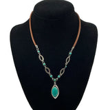 Barse Sterling & Turquoise Leather Necklace
