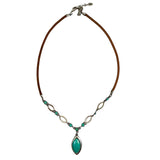 Barse Sterling & Turquoise Leather Necklace