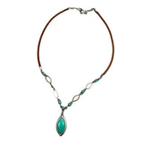 Barse Sterling & Turquoise Leather Necklace