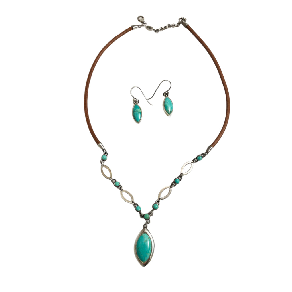 Barse Sterling & Turquoise Necklace and Earrings