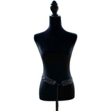 Black & Silver Hand Beaded Belt Wide Vintage