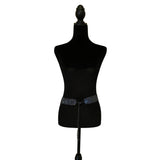 Black & Silver Hand Beaded Belt Wide Vintage