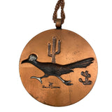 Copper Roadrunner Necklace Bell Trading Post back of pendant