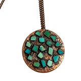 Bell Trading Post Copper & Turquoise Corinthian Necklace 1950's