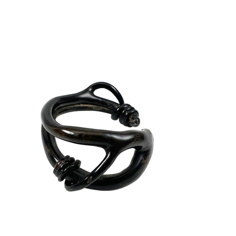 Black Coral Branch Bangle Bracelet Vintage Hawaiian Organic