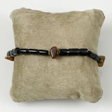 Hawaiian Black Coral & Tiger's Eye Gemstone Bracelet