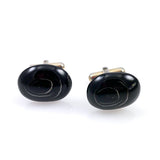  Black Coral Cufflinks 1950's