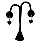 Black Coral Heart Earrings Sterling Silver Vintage Hawaiian
