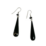 Black Coral Dangle Earrings Vintage Hawaiian Teardrops