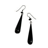 Black Coral Dangle Earrings Vintage Hawaiian