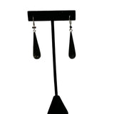 Black Coral Dangle Earrings Vintage Hawaiian