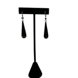 Black Coral Dangle Earrings Vintage Hawaiian