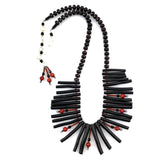 Black Coral & Onyx Collar Necklace