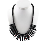 Black Coral & Onyx Collar Necklace