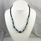 Hawaiian Black Coral & Turquoise Necklace Vintage