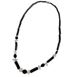 Hawaiian Black Coral & Rose Quartz Necklace Vintage