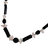 Black Coral & Rose Quartz Necklace Vintage