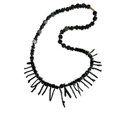 Vintage Black Branch Coral Necklace Hawaiian