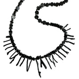 Vintage Black Branch Coral Necklace Hawaiian Extra Long