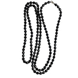 Black Faceted Crystal Necklace  & Earring Set 1950's Vintage