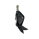 Carved Black Jade Fish Pendant Charms