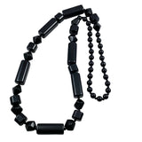 Black Lucite Beaded Necklace Vintage