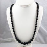 Black Onyx Beaded Necklace Opera