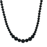 Black Onyx Beaded Necklace Opera