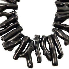 Black Tektite Stick Beads