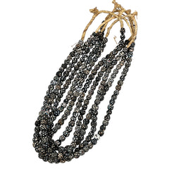 African Trade Black Skunk Eye Beads Antique Trade Necklace 12-13mm