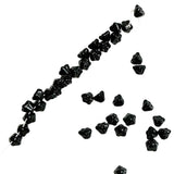 Jet Black Floral Doll Buttons Beads-Vintage German