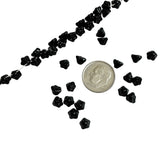 Jet Black Floral Doll Buttons Beads-Vintage German