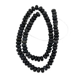 Black Agate Matte Rondelle 8mm Beads