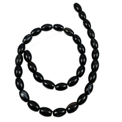 Black Agate Oval Beads