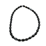 Black Agate Oval Beads