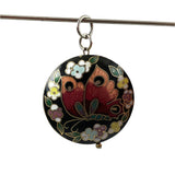 Black Cloisonne Butterfly Pendant Vintage Chinese