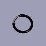 Black Coral & Silver Ring Vintage Hawaiian