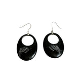 Carved Black Horn Elephant Earrings BOHO