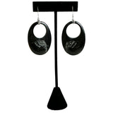 Carved Black Horn Elephant Earrings BOHO