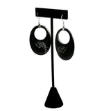 Carved Black Horn Elephant Earrings BOHO