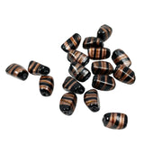 Black and Copper Vintage Lamp Work Glass Beads