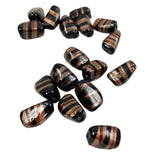 Black and Copper Vintage Lamp Work Glass Beads