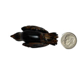 Carved Black Coral Bird Pendant Vintage Hawaiian