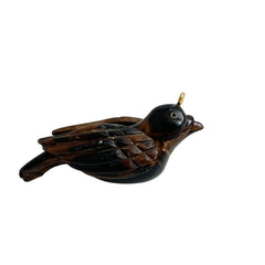 Carved Black Horn Bird Pendant Vintage Hawaiian